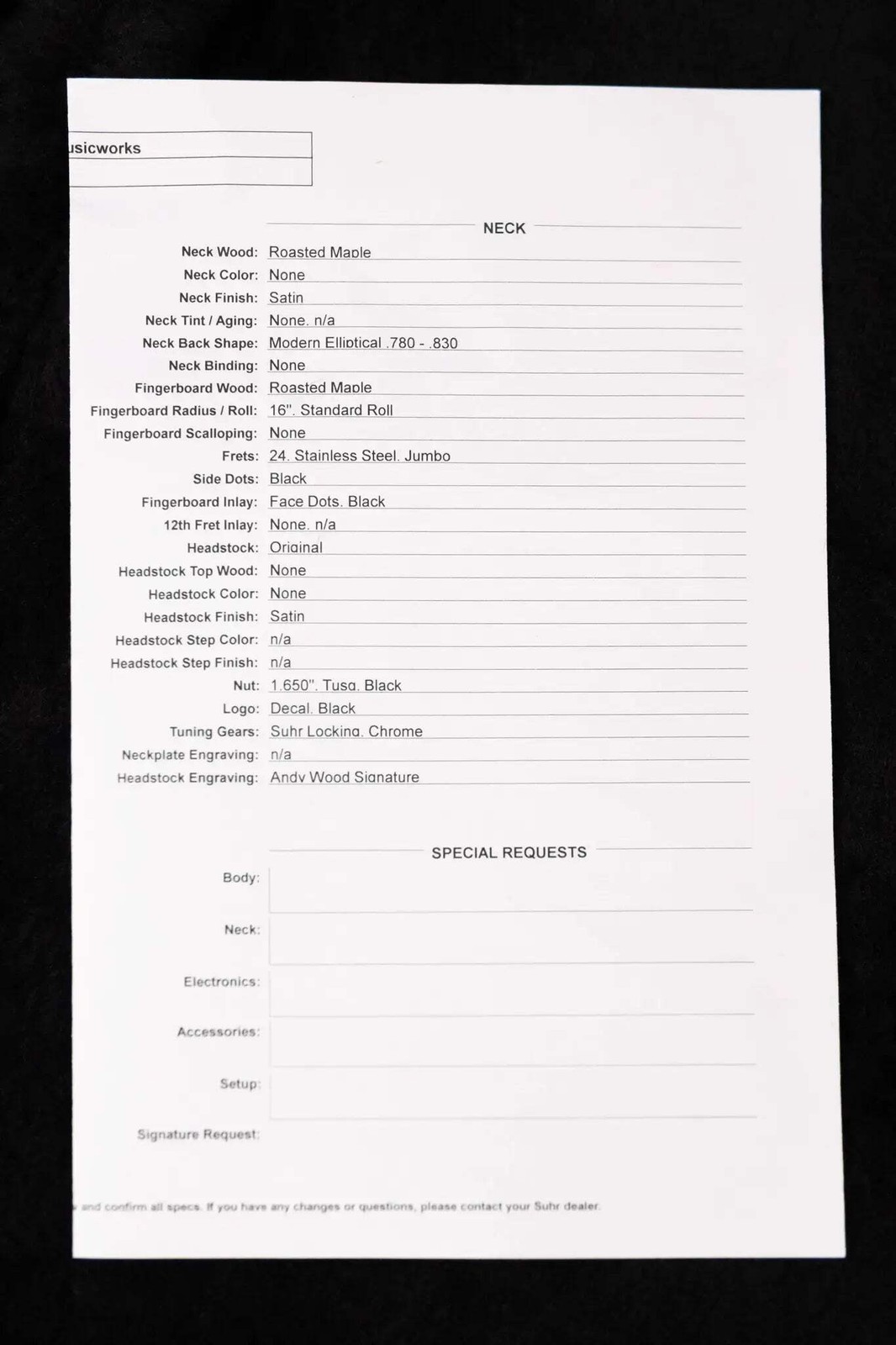 Suhr Andy Wood Signature Series Modern T Electric Guitars – AW Silver with Hards