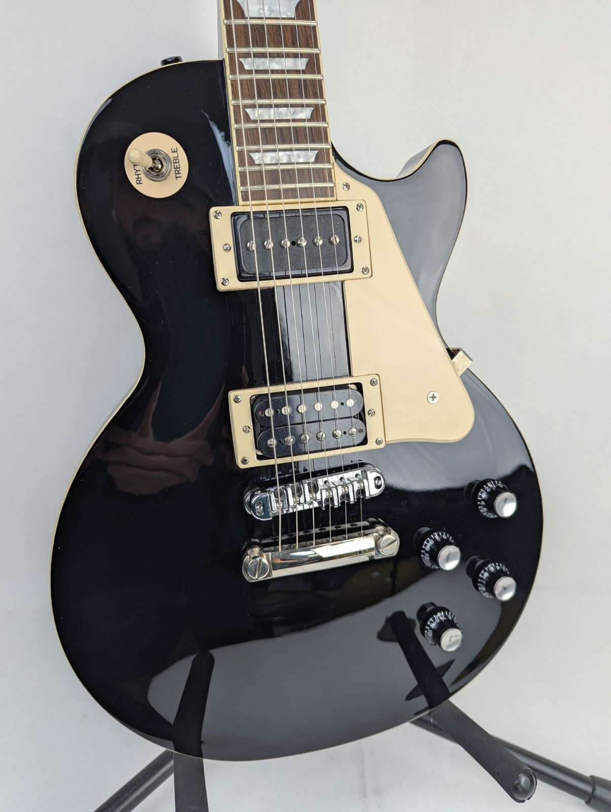 2011 Epiphone Les Paul Standard – Black – W/Custom Pick Ups and Knobs