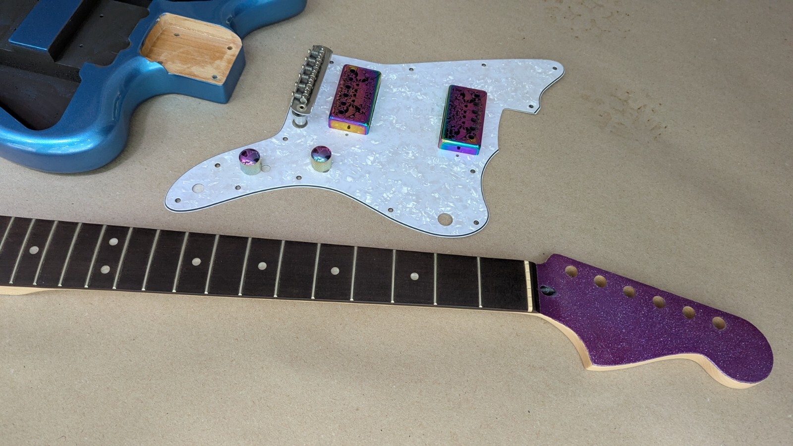 Jazzmaster Custom Guitar Project – Metallic Blue – New Parts – No Electronics