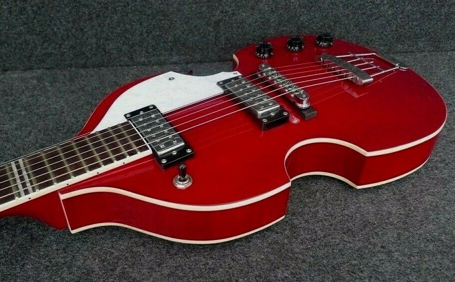 HOFNER HI-459-PE-RD IGNITION SERIES 6 STRING VIOLIN GUITAR RED B STOCK