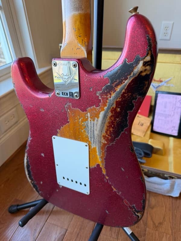 2026 Fender Custom Shop ‘61 Strat Super Heavy Relic Red Sparkle Over Sunburst