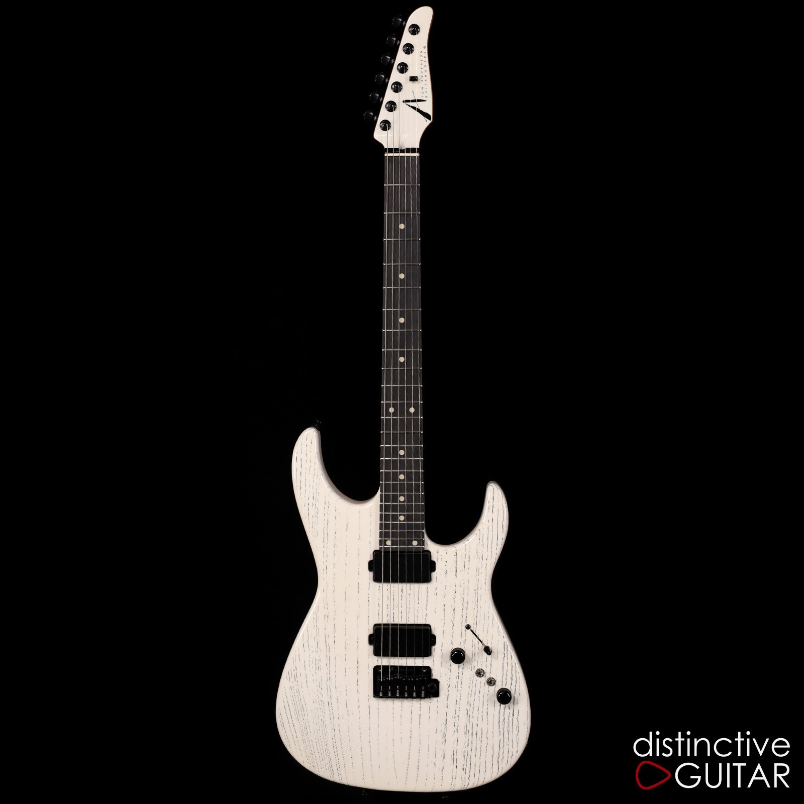 NEW TOM ANDERSON GUITARWORKS ANGEL PLAYER – WHITE W/ BLACK DOG HAIR – 24 FRETS