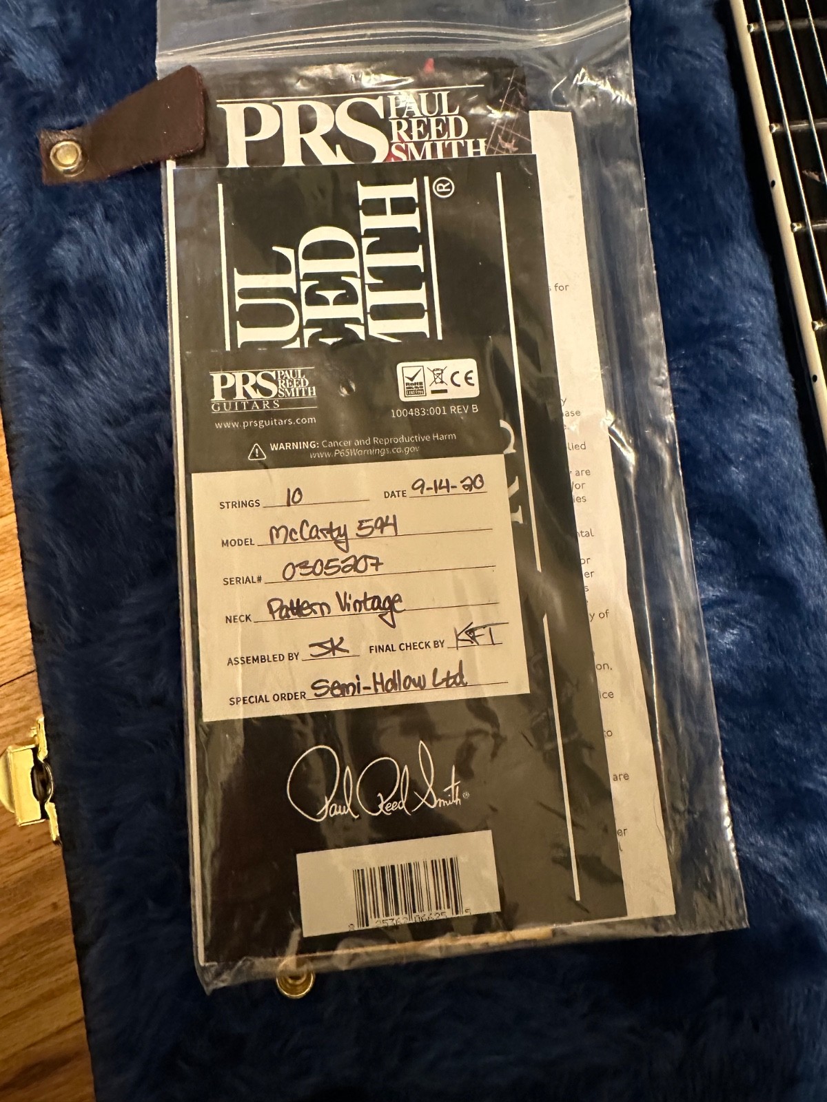 2020 PRS McCarty 594 Semi-hollow LTD