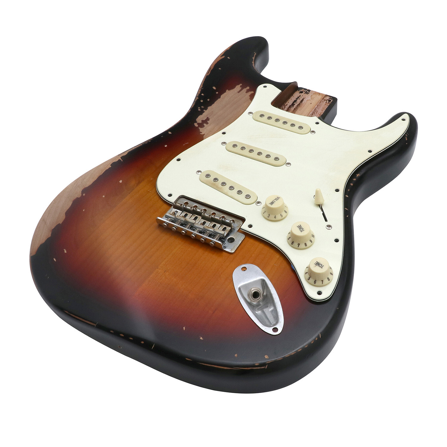 Relic DIY Guitar Kit ST Style Alder Body Rosewood Fingerboard 3 Tone Sunburst