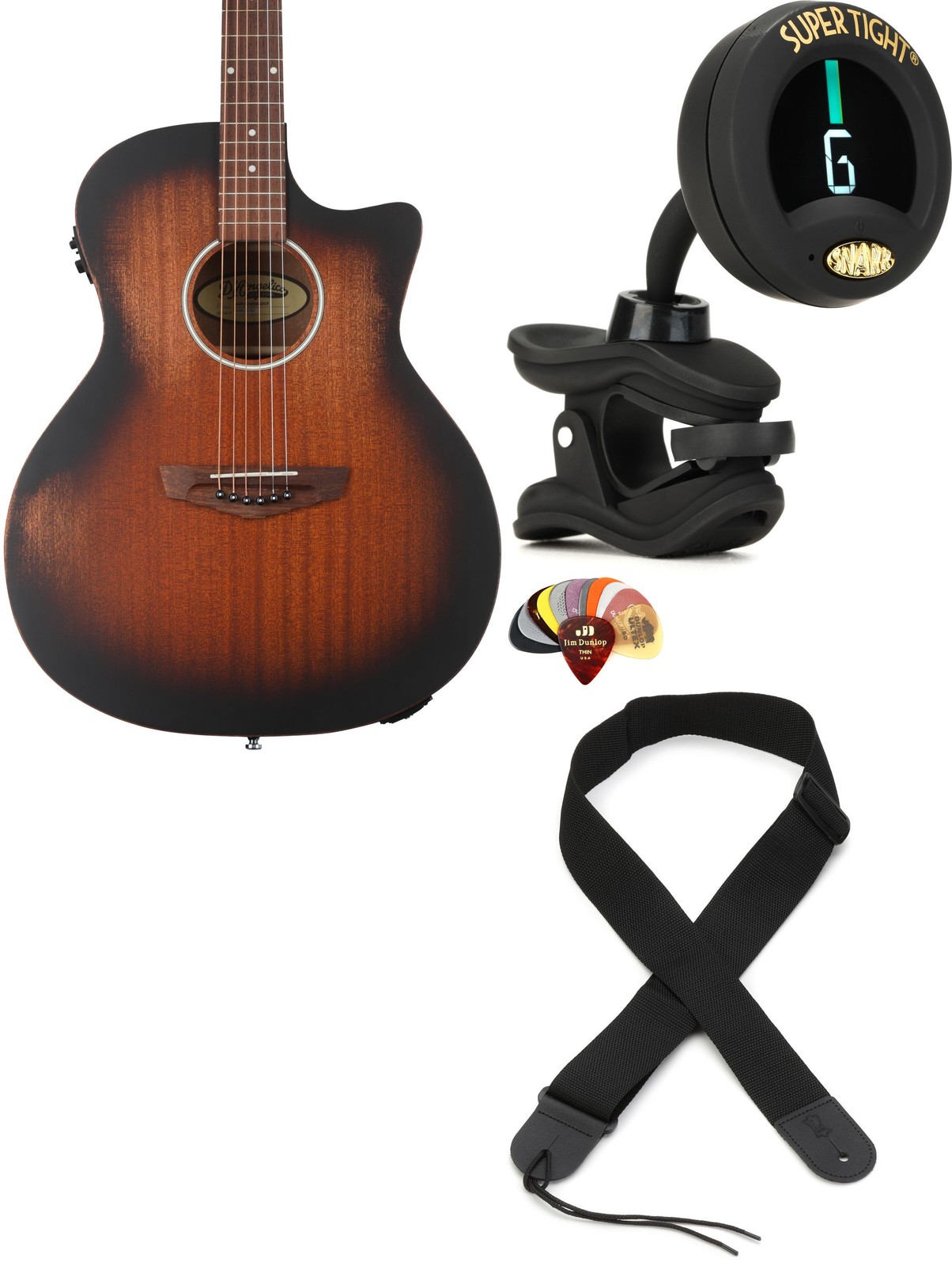 D’Angelico DAPLSG200AGDCP + Snark ST-8 + Dunlop PVP101 + Levy’s M8POLYA-BLK
