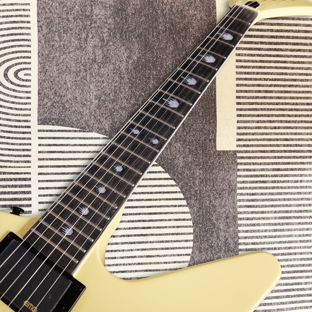 6 String Electric Guitar Mahogany BD Rosewood Fretboard Abalone Inlay In Yellow