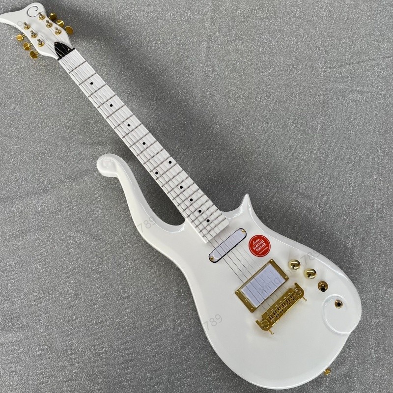 Gloss White Solid Electric Guitar SH Pickups Gold Hardware Rounded fret Edge