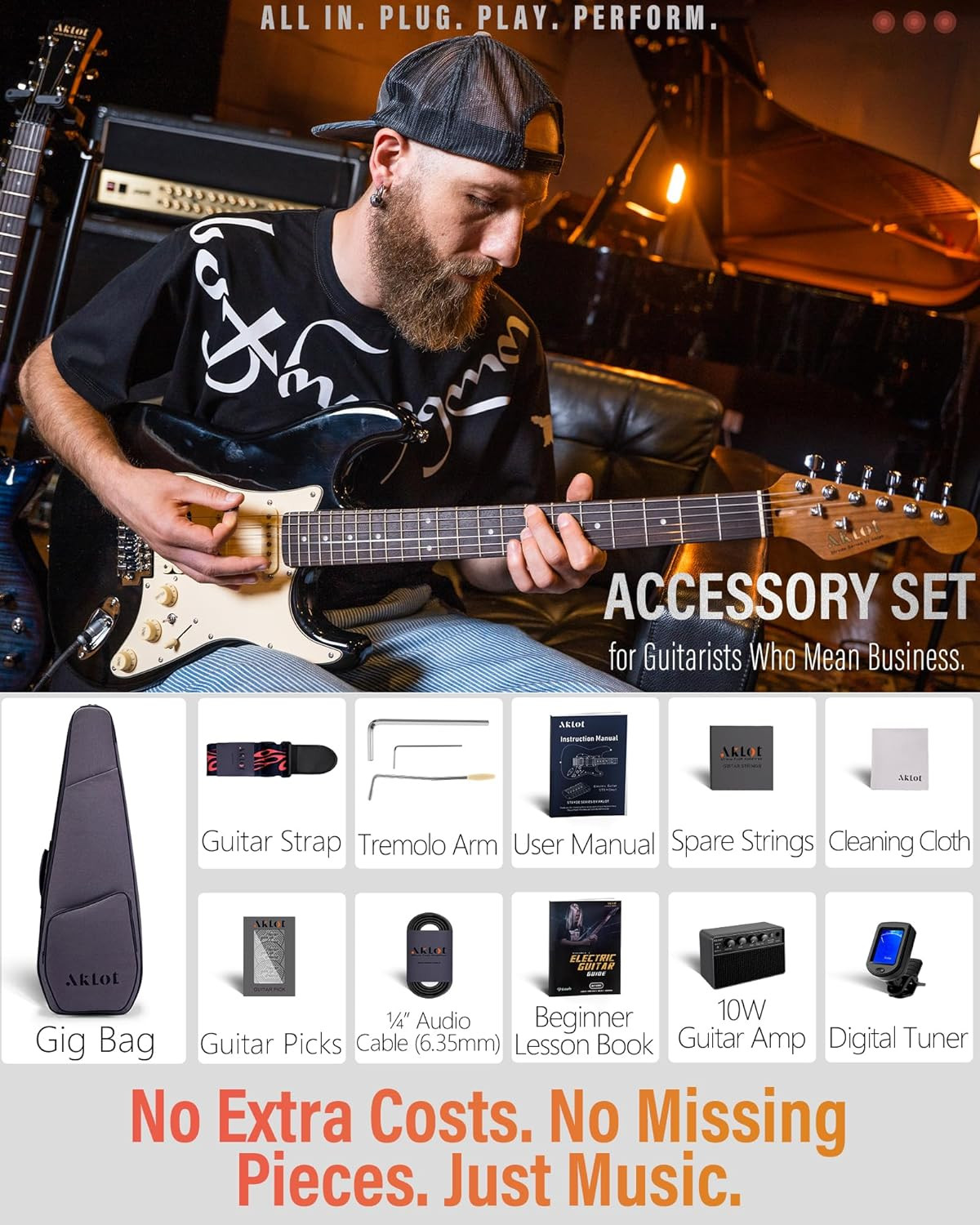 Stryde Electric Guitar with Coil-Split: Roasted Maple Neck, Flame Maple Graphic