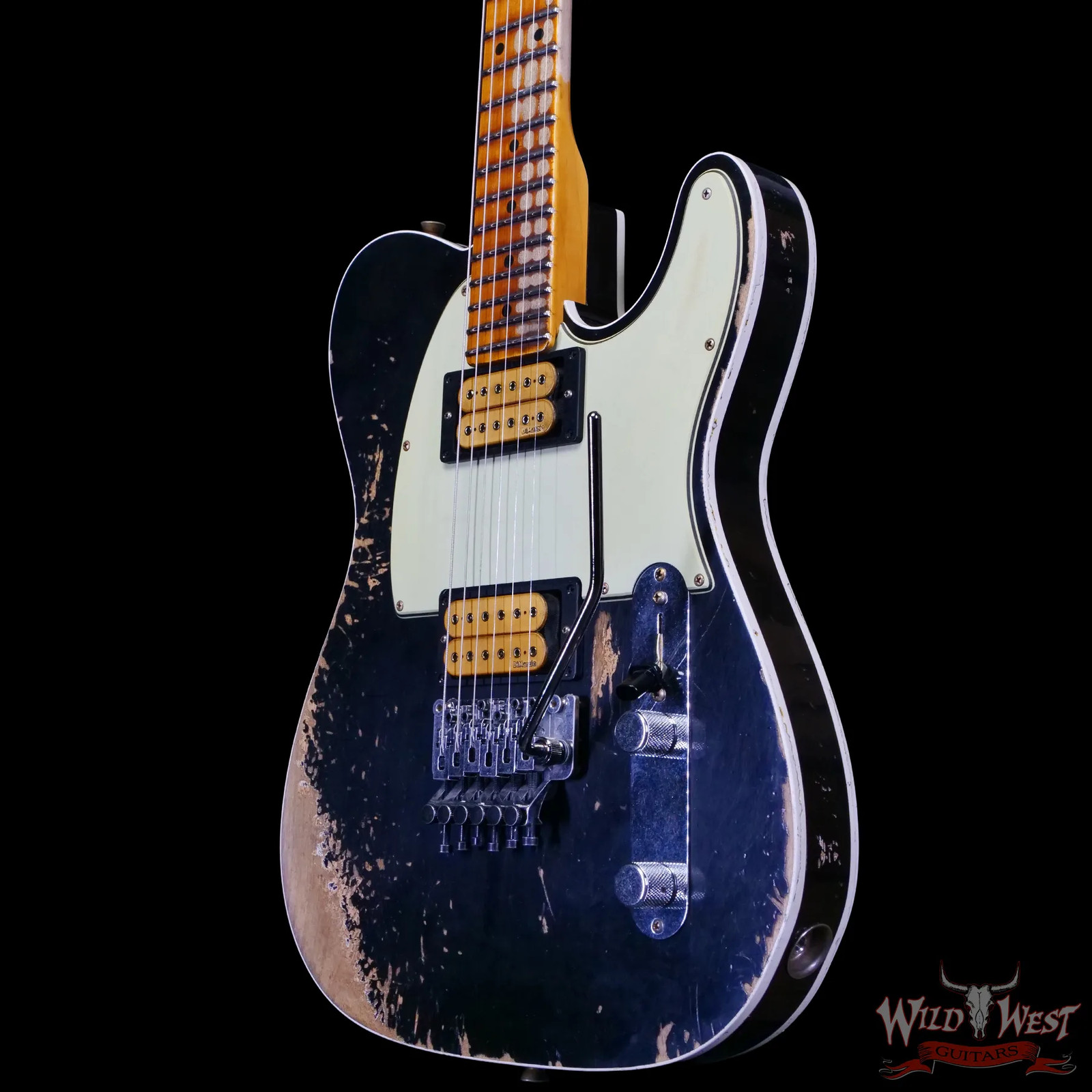Fender Custom Shop Lightning Telecaster Floyd Rose HH Heavy Relic Black 8.30 lbs