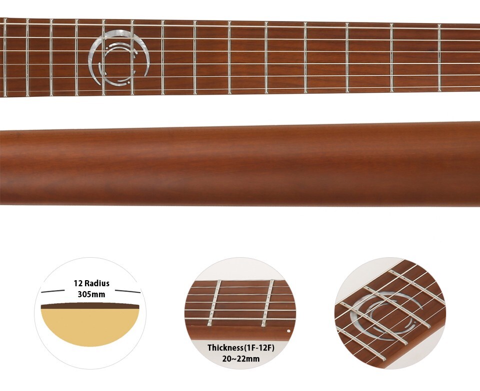 Corona Gravity NT Brown Burst Headless Electric Guitar Jescar Stainless Frets