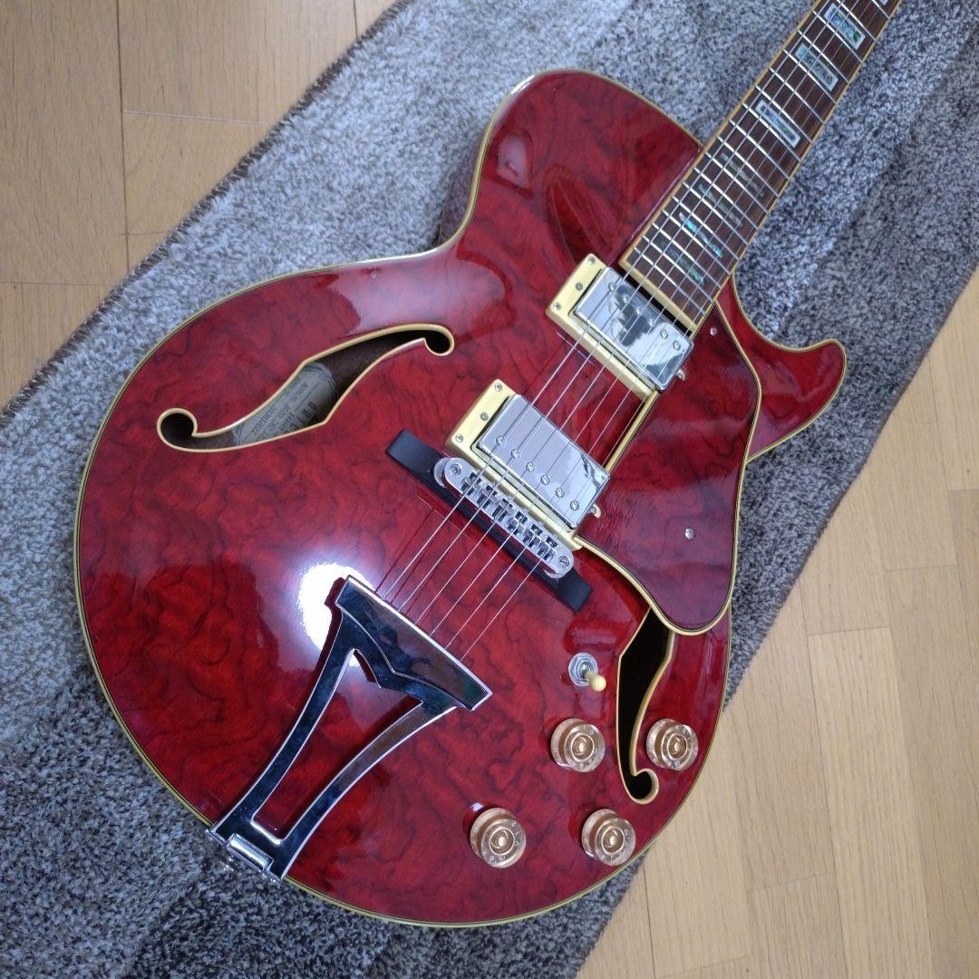 Electric Guitar Ibanez AG85 TRD Full Hollow Body Red Exotic Wood