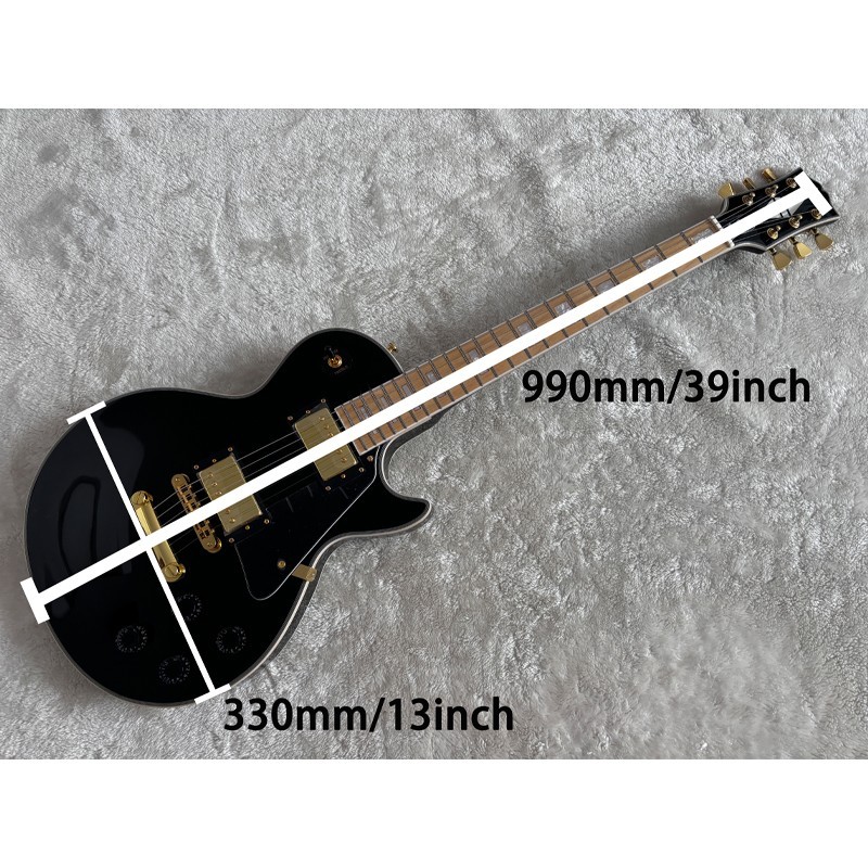 Electric Guitar LP Black Color Maple Fingerboard White Pearl Block Inlay ABR-1