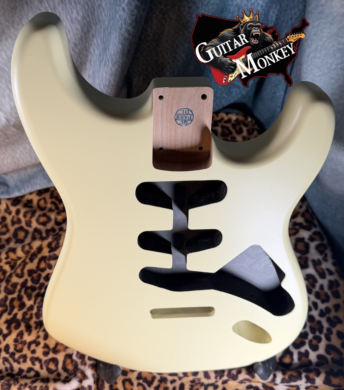 Vintage Cream Satin Nitro Replacement Strat American Alder w Shielding 4.11 lbs