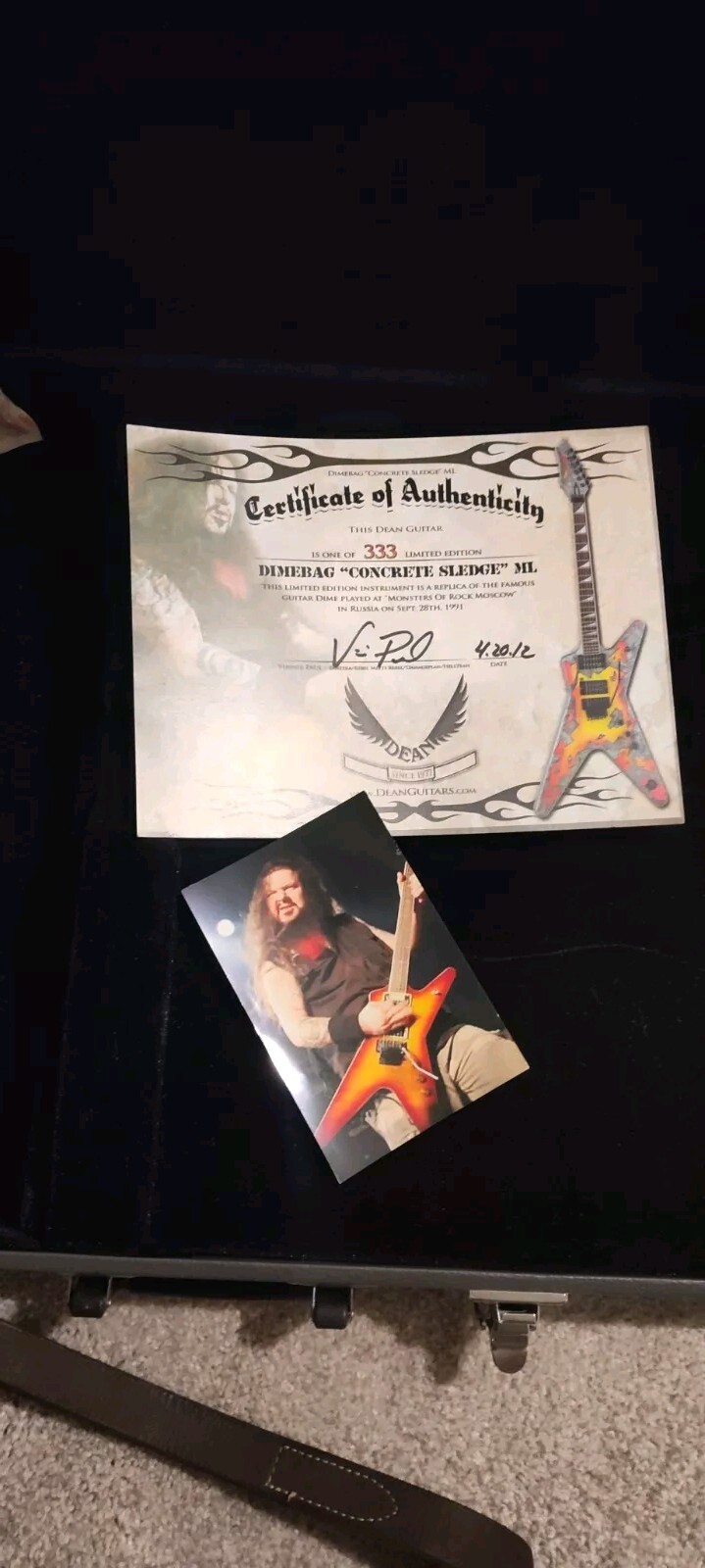 EXTREMELY RARE DEAN DIMEBAG CONCRETE SLEDGE ML 1/333