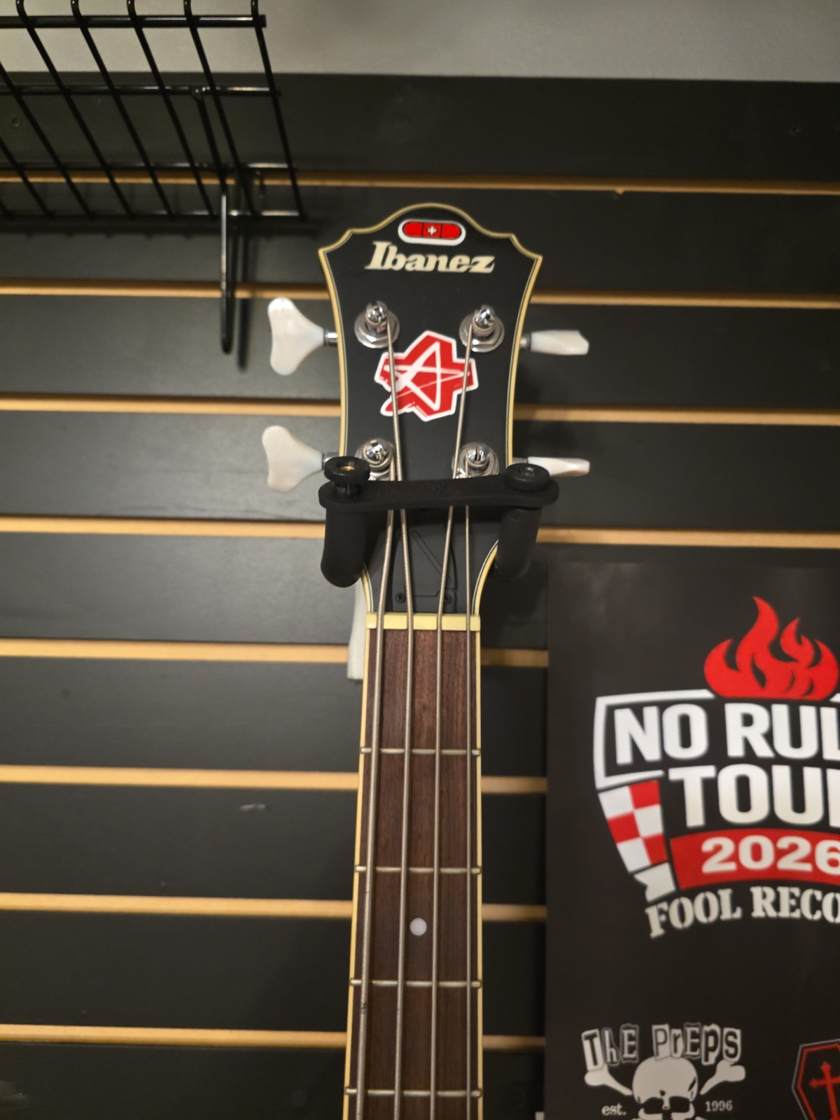 Ibanez Artcore AGB200 Hollowbody Bass Guitar Black Flat