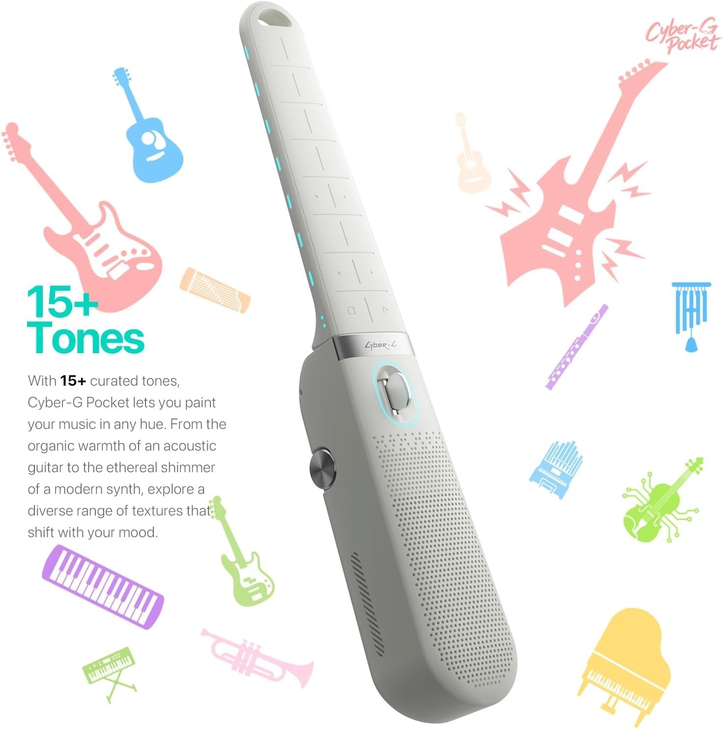 Enya CYBER-G Pocket Guitar – Foldable & Portable Smart Instrument – Black – NEW