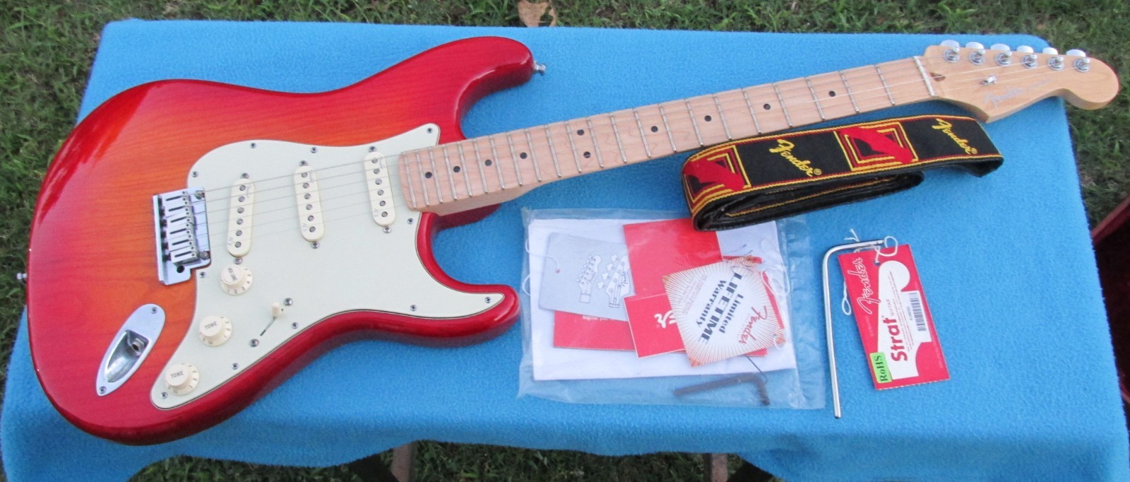 Fender American Deluxe ASH Stratocaster 2013-N3 Pickups-Maple-Aged Cherry-L@@K!