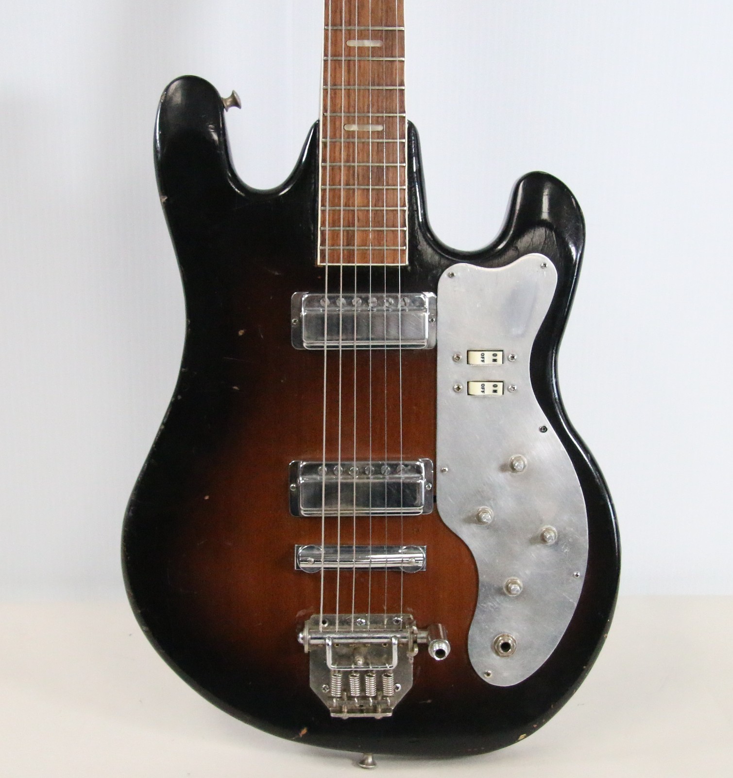 1960s Teisco WG-2L Electric Guitar Japan Sunburst (Needs Work) – Free Shipping