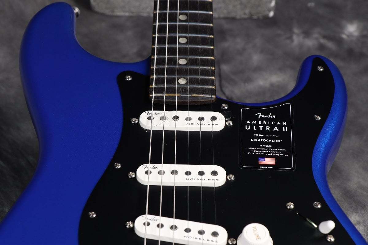 Fender American Ultra II Stratocaster Ebony FB Noble Blue Used Electric Guitar