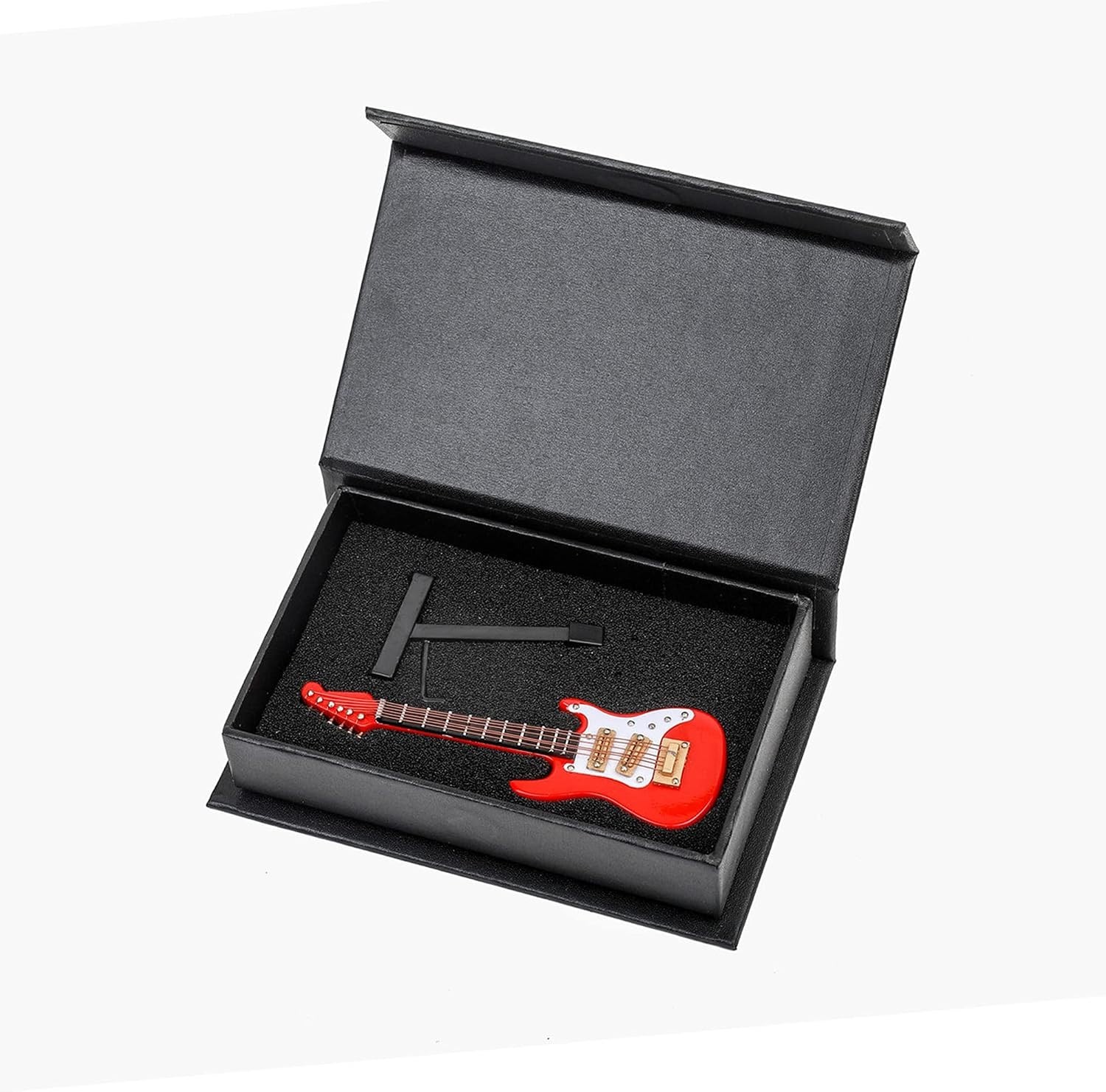 Stunning 1:12 Scale Miniature Electric Guitar – Stand & Case Included, Red