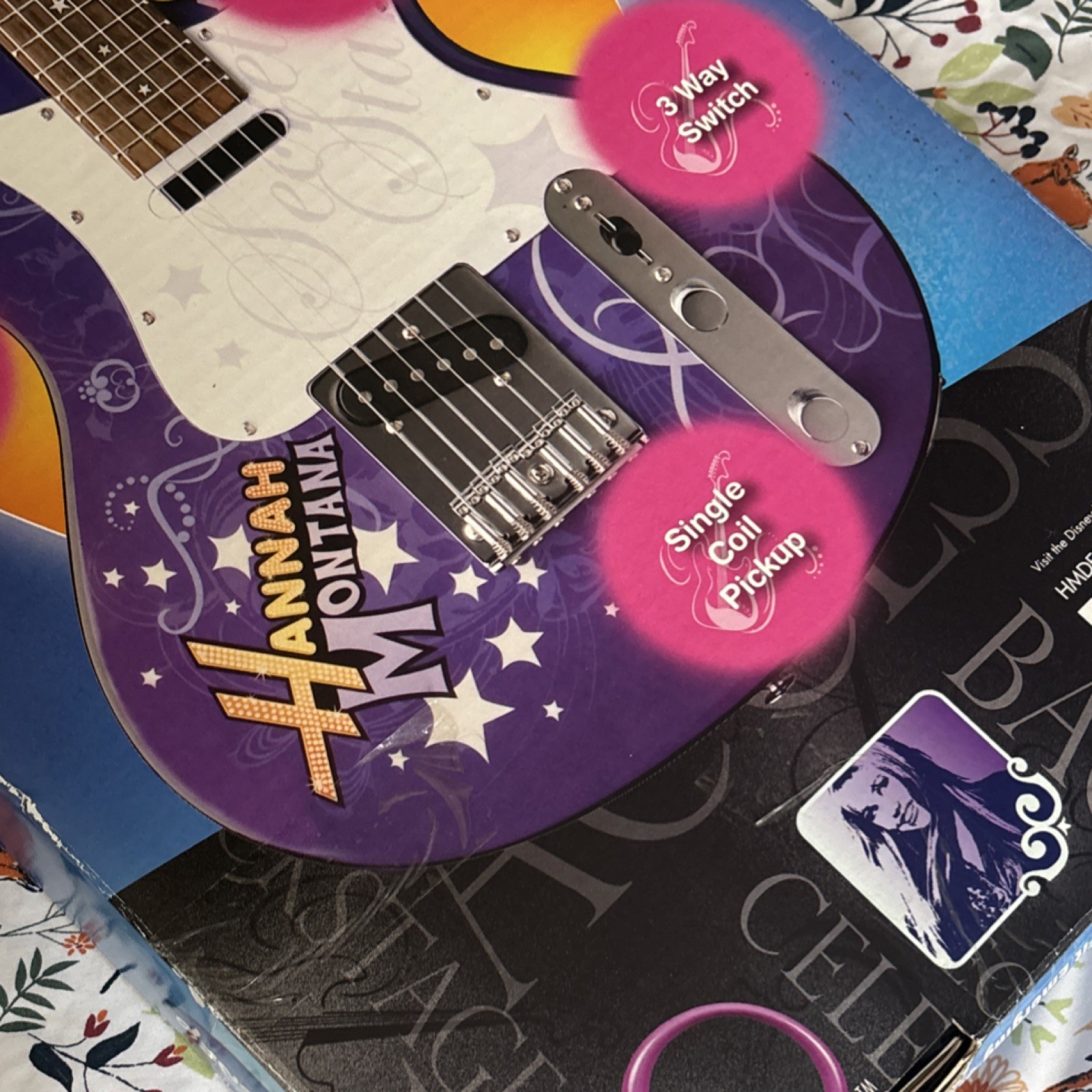 Disney Hannah Montana Electric Guitar Purple 3/4 Solid Body 6 String Rosewood
