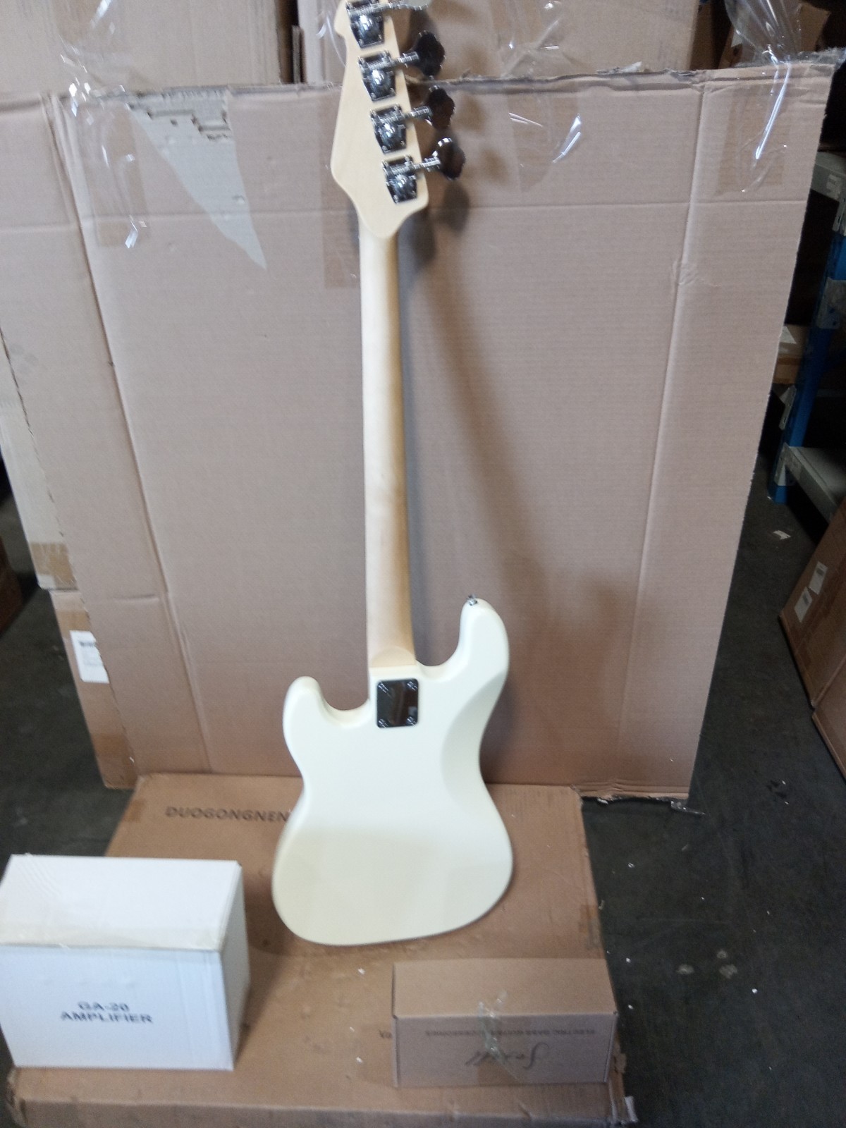 Open box White P Bass Style 4 String Electric Bass Guitar 1ZA8336B0309438956