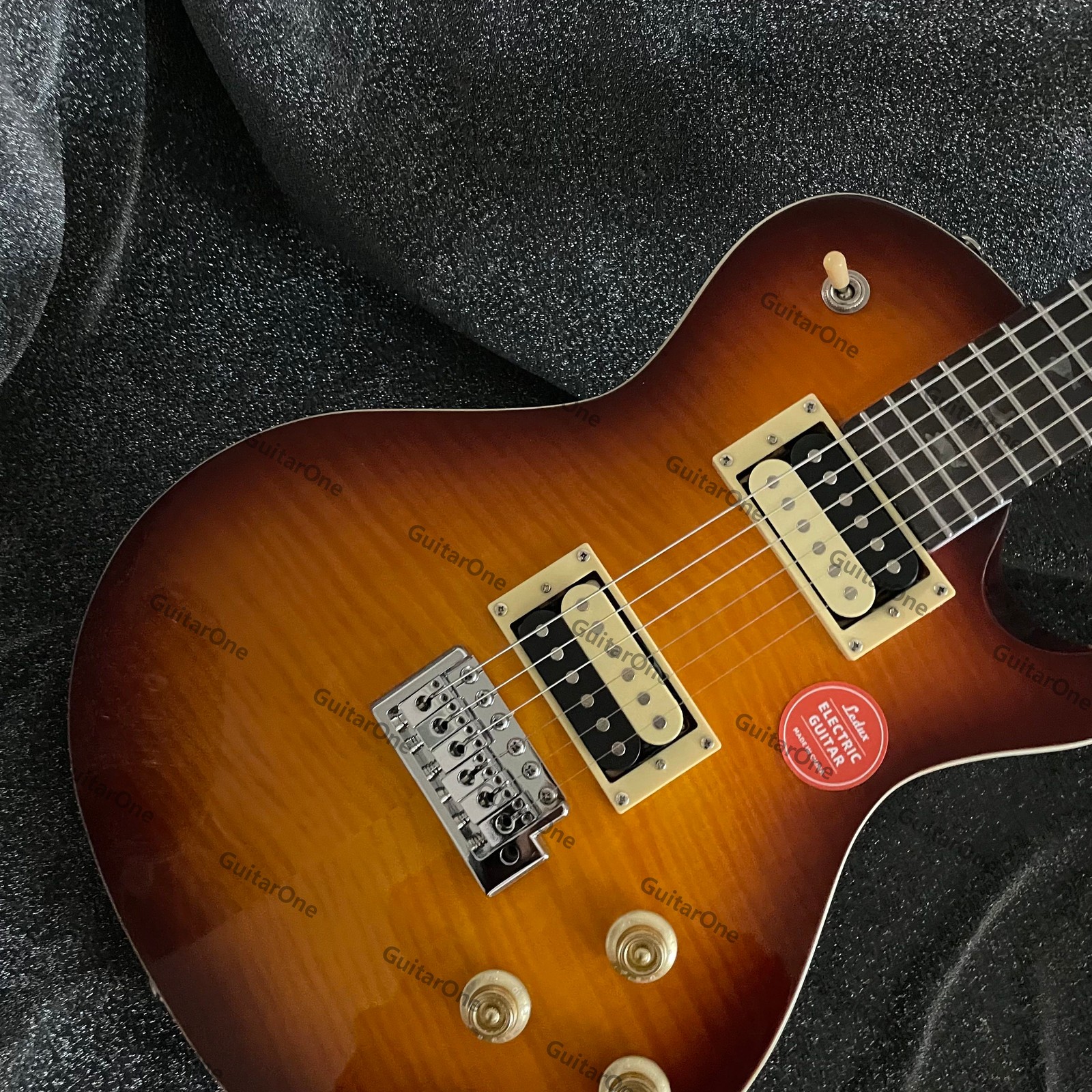 Solid Electric Guitar H-H Pickups Fingered Maple Tobacco Sunburst Chrome HW