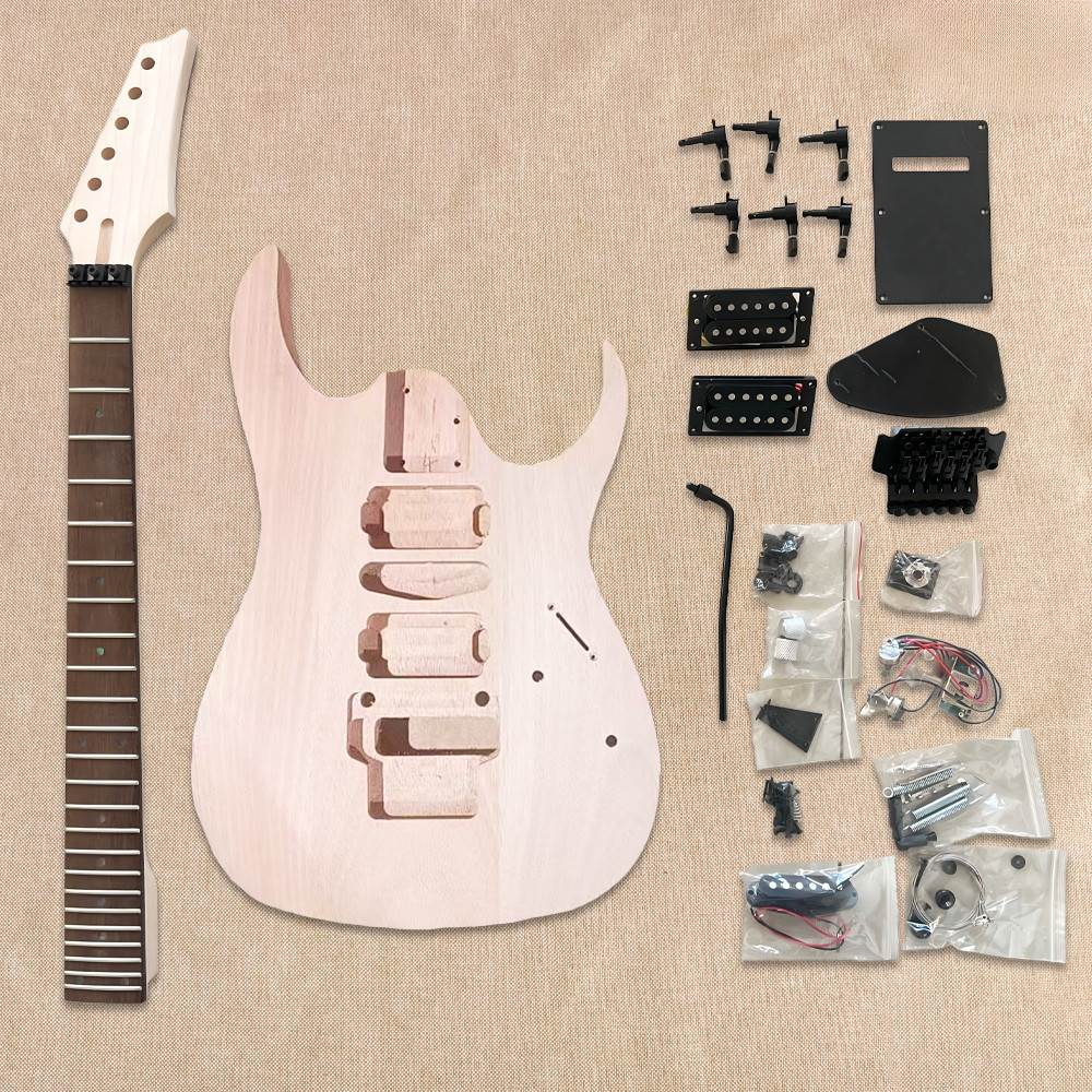 6 String DIY Electric Guitar Kit Mahogany Body Rosewood Fretboard