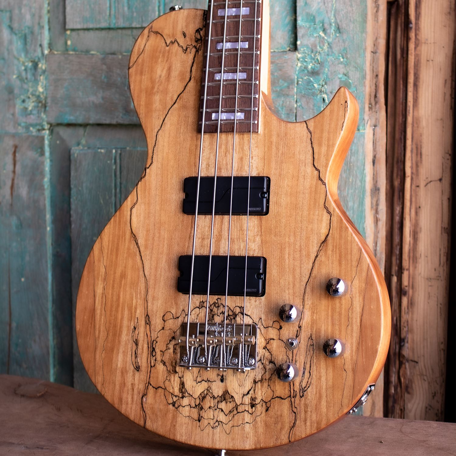 Sawtooth Americana Left-Handed Heritage Series Natural Spalted Maple 4-String 24
