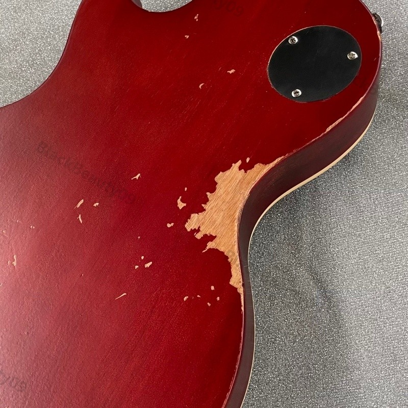 Electric Guitar Heavy Aged Flamed Maple Top Bone Nut Stainless Rounded Fret Edge