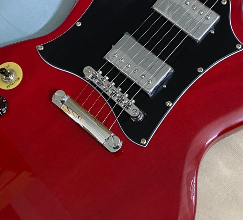Cherry Red electric guitar Mahogany body HH pickups rosewood fretboard