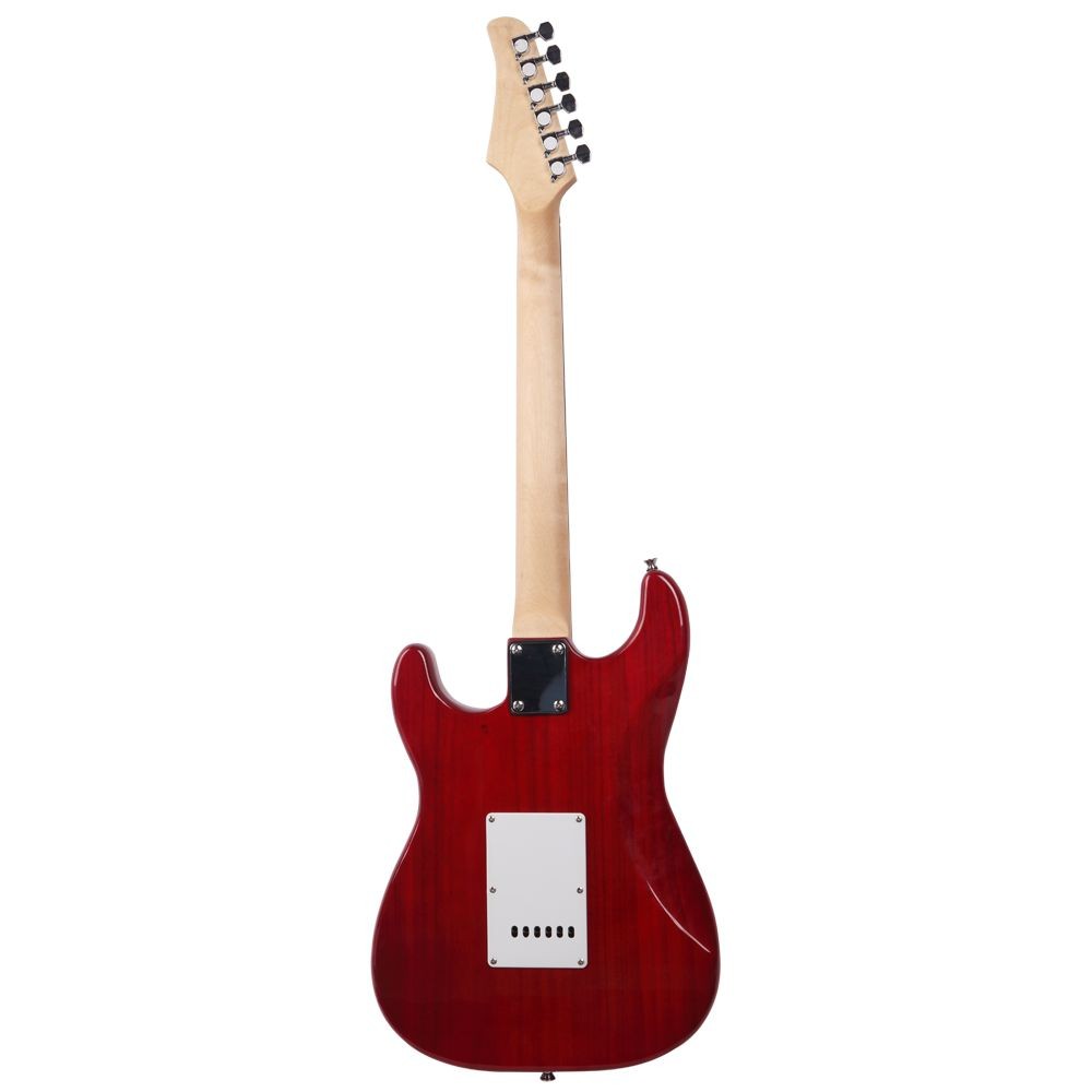 Trans Red Sunburst Strat Style Electric Guitar Pack, Gig Bag, Cord, Strap & Pick