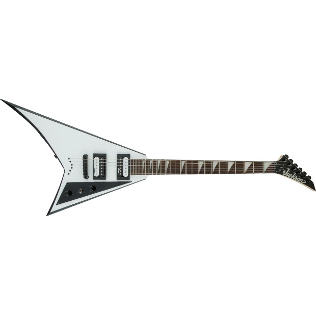 Jackson JS Series Rhoads JS32T, Amaranth Fingerboard, White with Black Bevels