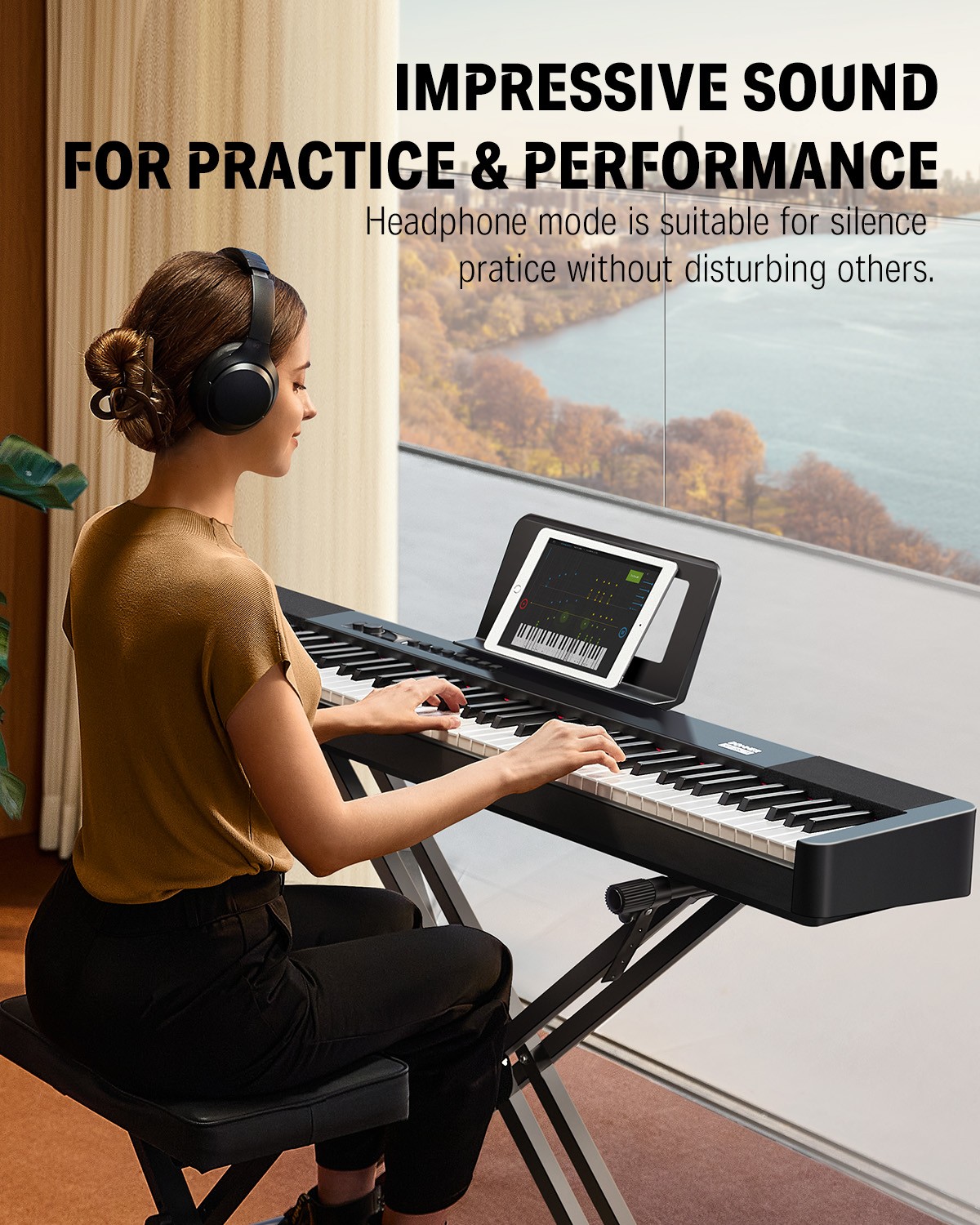 Donner DEP-20 Lite Digital Piano Keyboard For Sale With Stand Pedal 25W Speakers