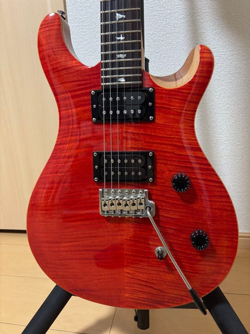 Electric Guitar PRS SE CE24 2025 Blood Orange Flame Maple Top & Soft Case