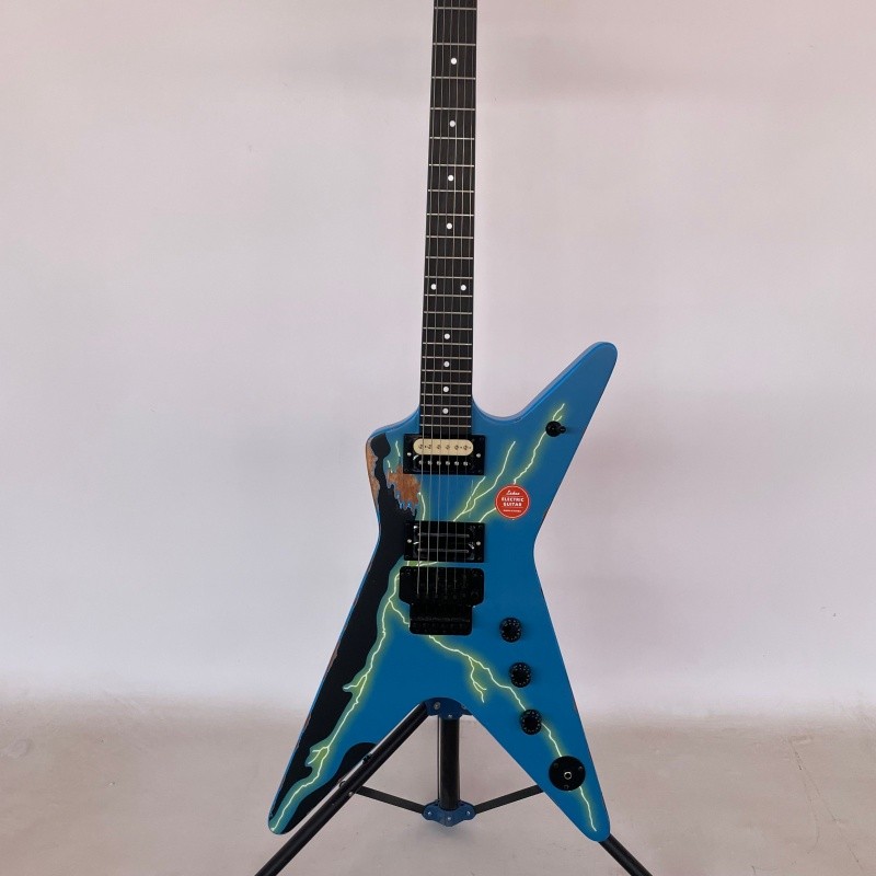 ML 79 Darrell Aged Blue Lightning Custom Electric Guitar HH Pickup free shipping