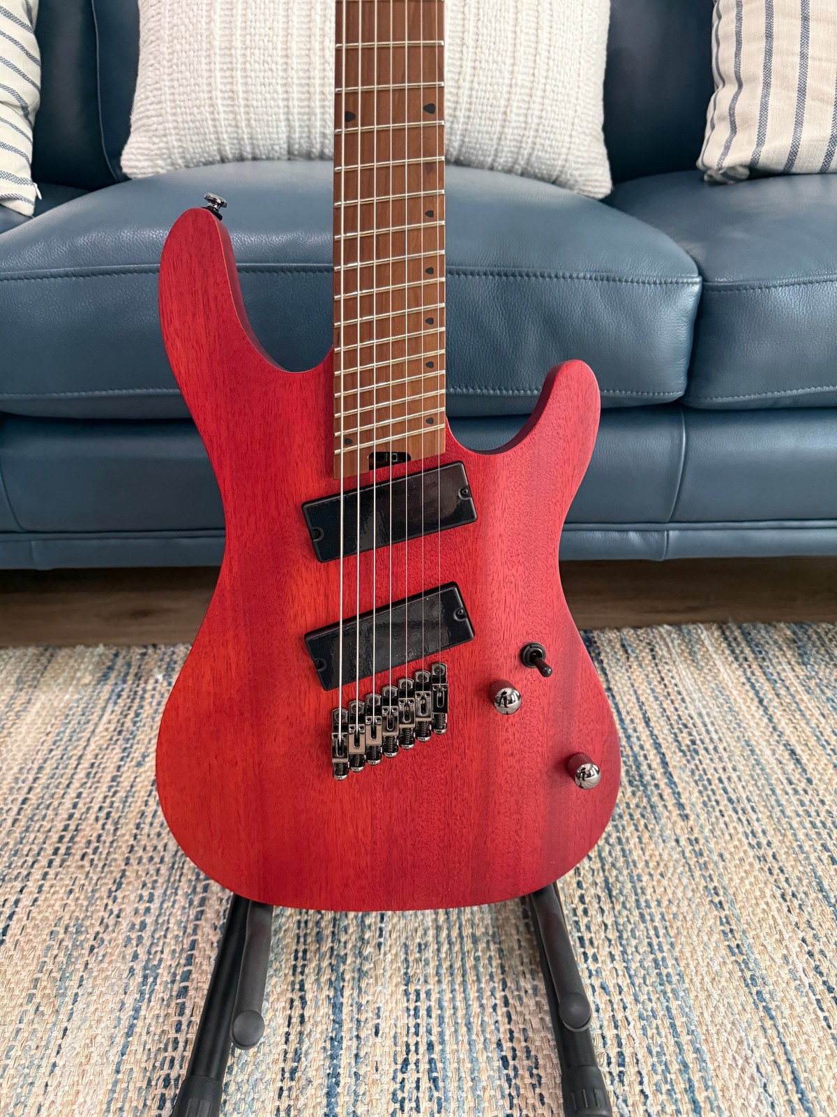 KX Series Multi-Scale 7-String Electric Guitar, Open Open Pore Mahogany