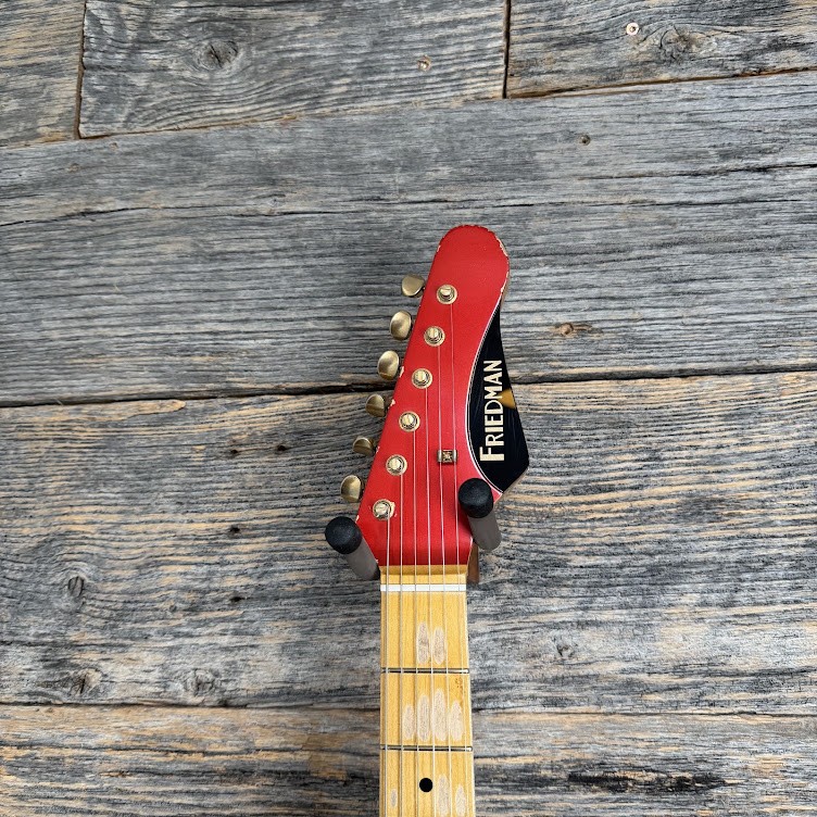 Friedman Vintage T Aged Guitar – Candy Apple Red w/Gold Stripe (Medium Aging)