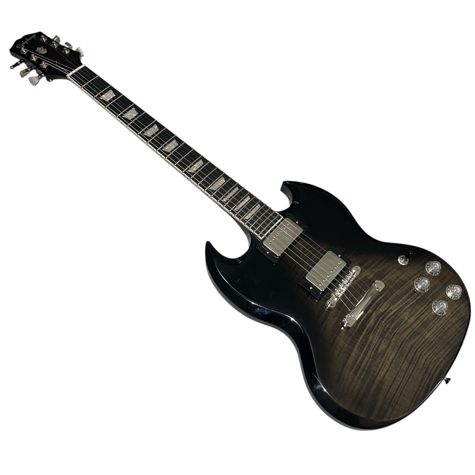 Epiphone SG Modern Figure Electric Guitar Trans Black Fade W/ Case, Strap, & Key