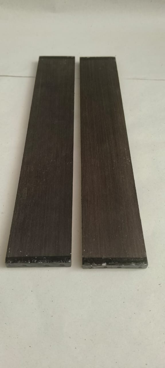 Ebony Wood Guitar Fretboard Blank High Density Black Wood Fingerboard Set 2 pcs