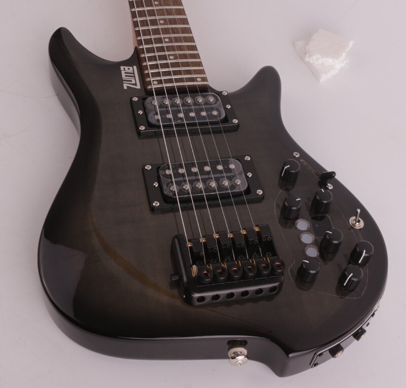 Headless electric guitar travel built in effect drum silent portable