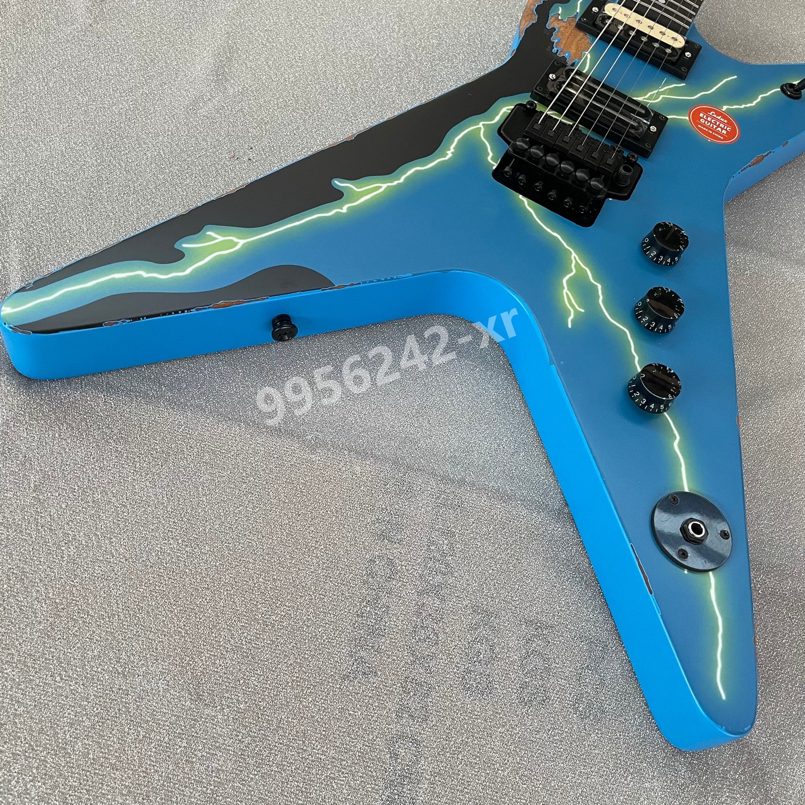 Vintage Dimebag Darrell Rebel HH Pickup FR Bridge Rosewood Freteboard Blue