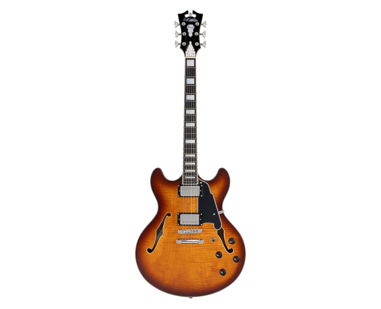 D’Angelico Premier DC Electric Guitar w/Gig Bag – Dark Iced Tea Burst – B-Stock