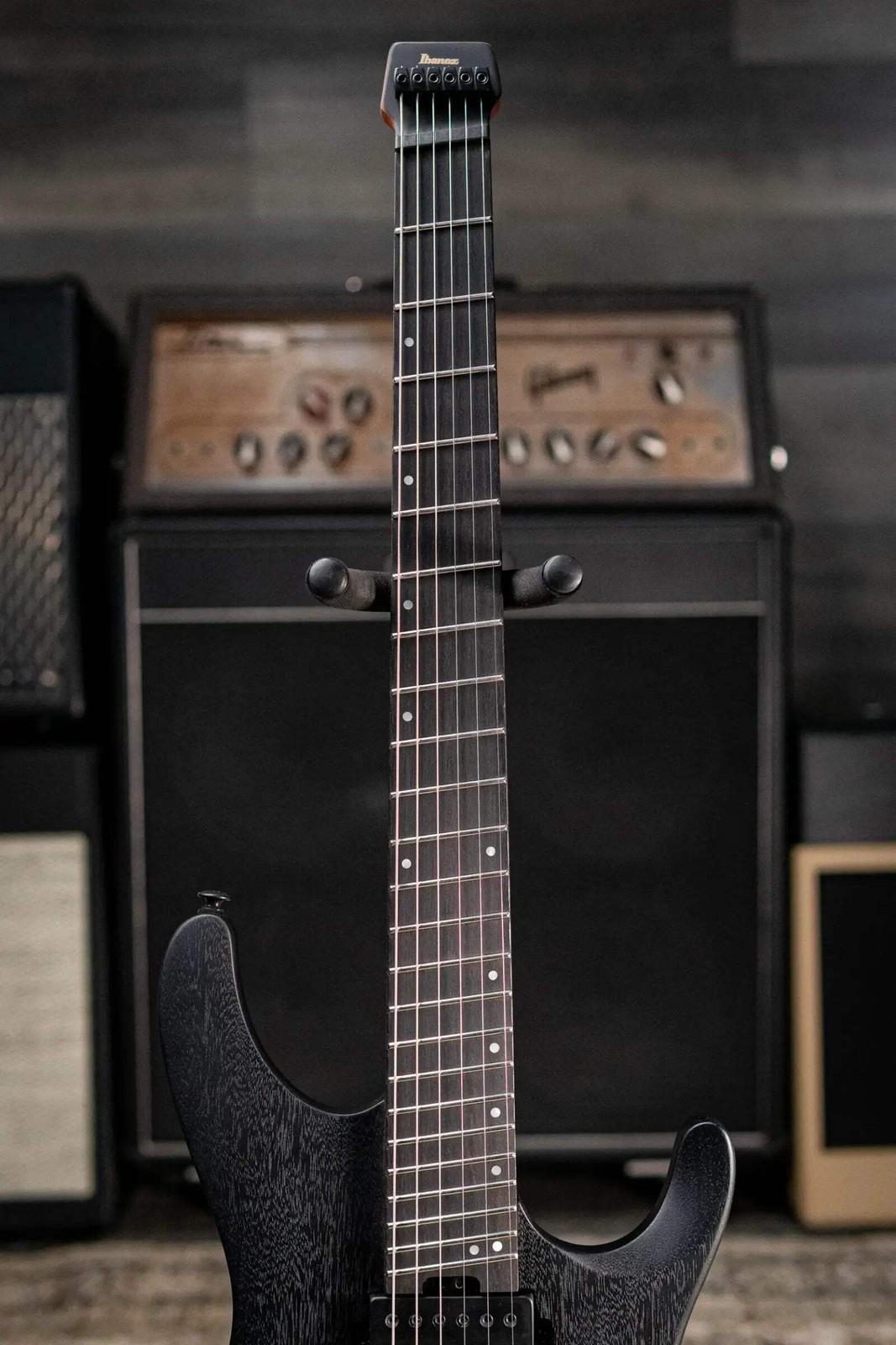 Ibanez QX52B Headless Electric Guitar – Weathered Black with Gig Bag