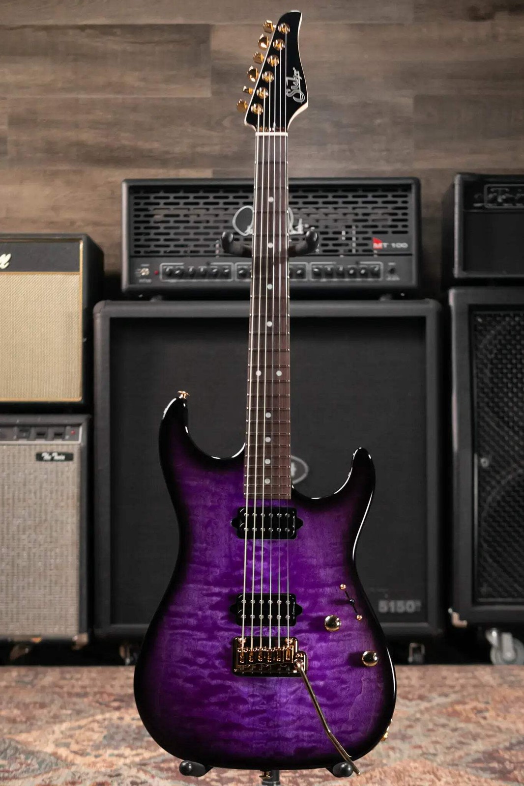 Suhr Standard Thin Burst Limited Edition Electric Guitar – Trans Purple with Gig