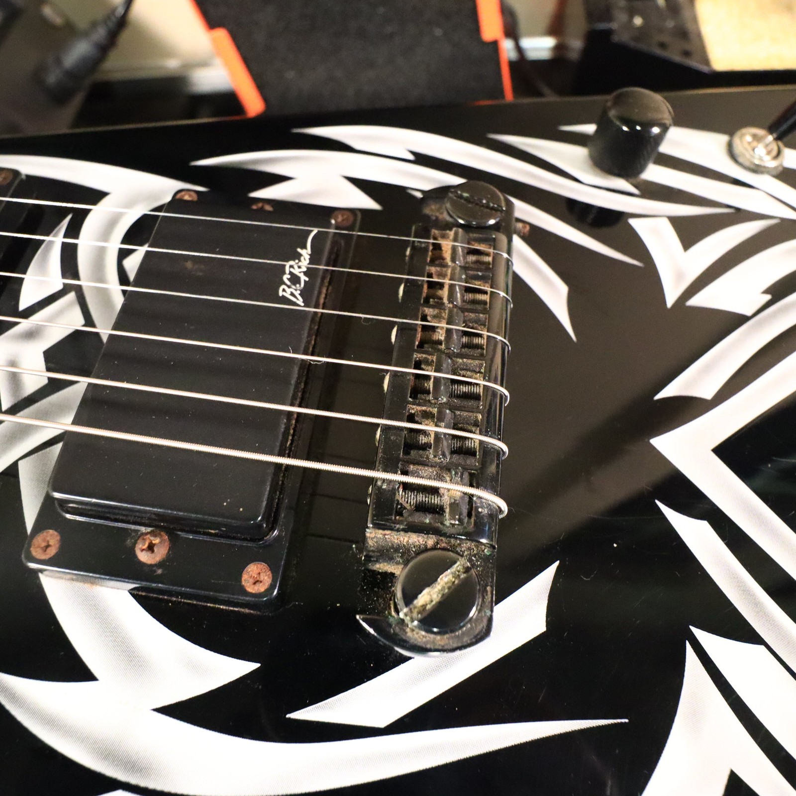 BC Rich Kerry King Signature KKV Tribal Flame Flying V Electric Guitar