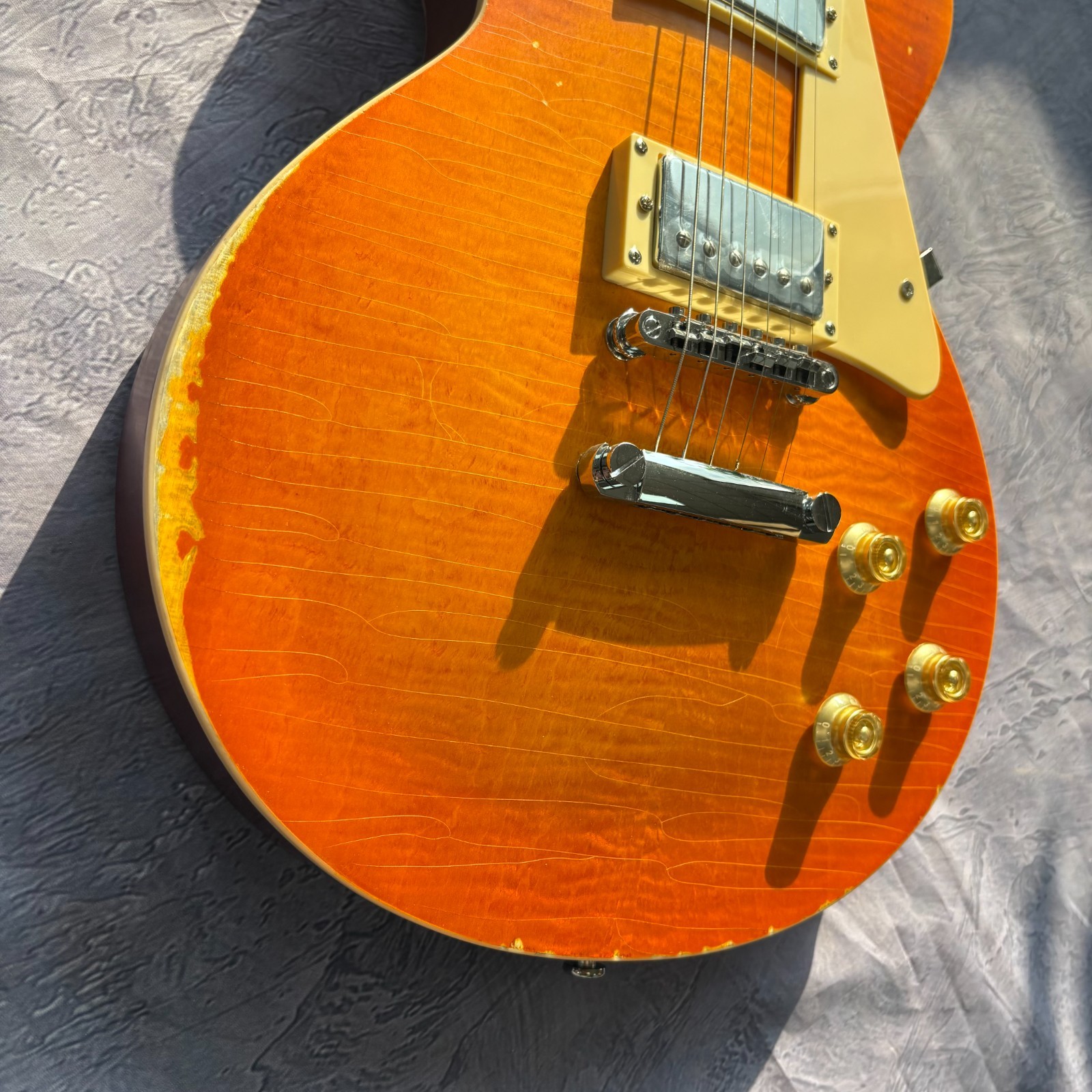 Honey Burst Vintage LP Style Electric Guitar Rosewood Fingerboard Fixed Bridge