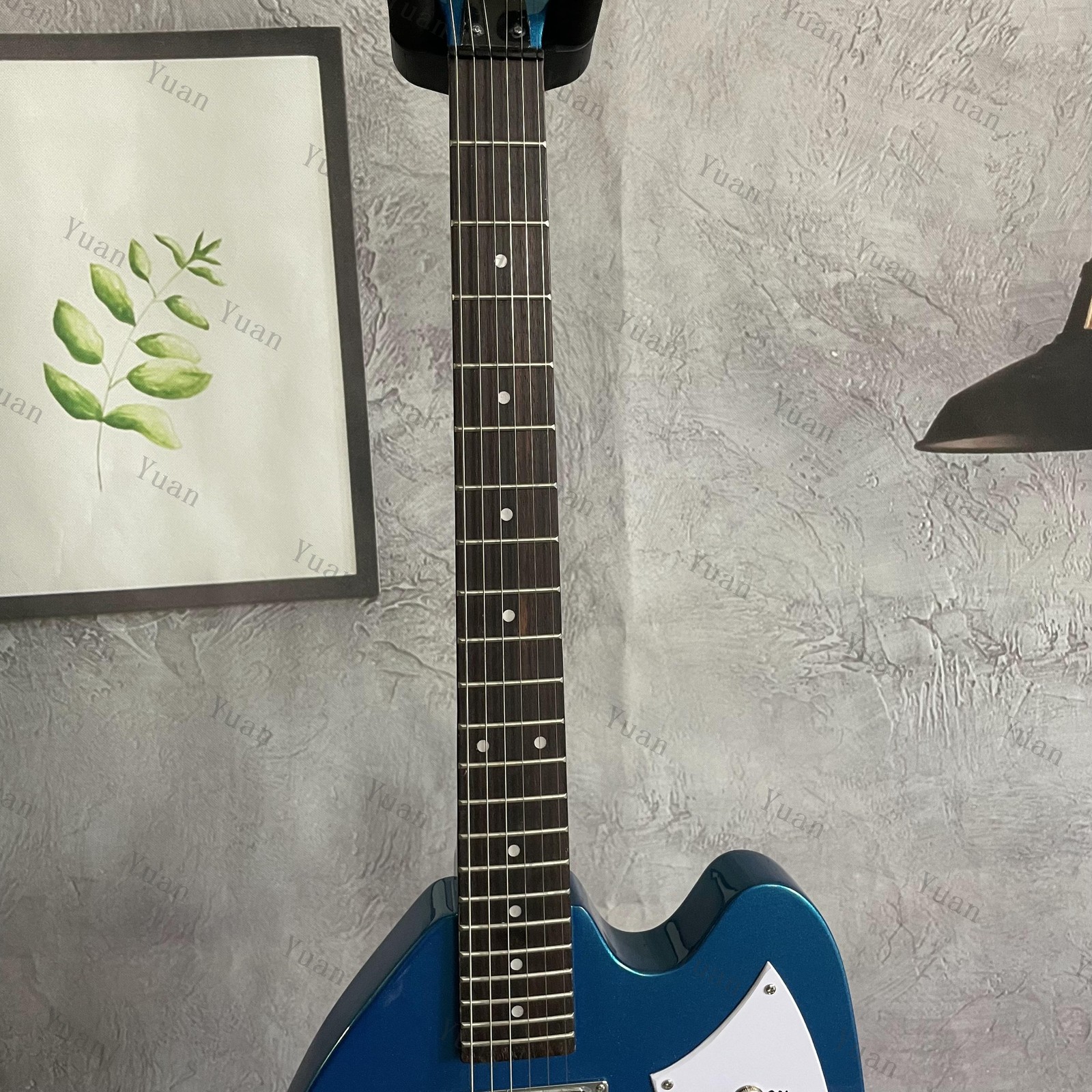 Semi Hollow Body Teisco Electric Guitar Single F Hole Jazz HH Pickups Tremolo