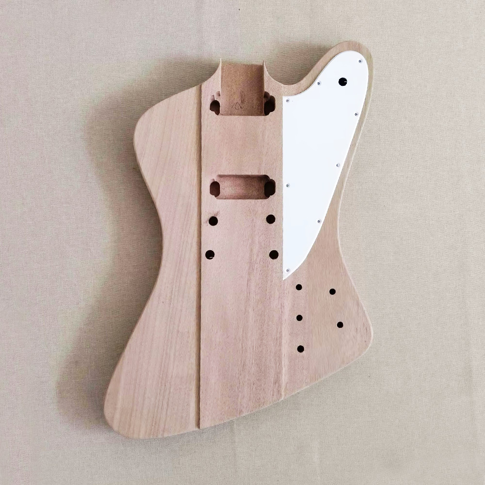 DIY 6 String Bird Electric Guitar Kit Unfinish White Pickguard LY