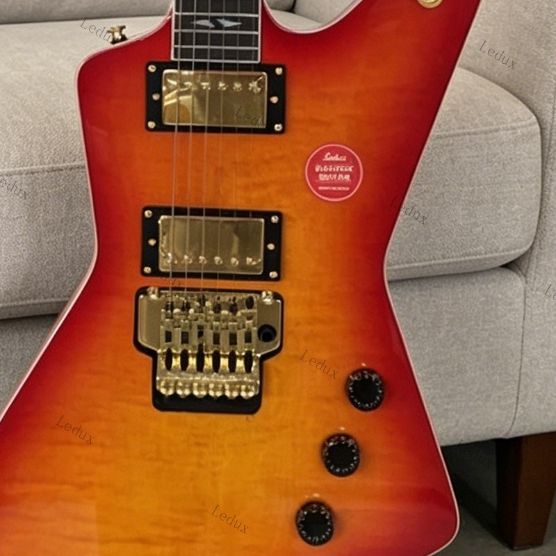 Ledux Solid Electric Guitar Flame Maple Top Floyed Rose Bridge From US Stock